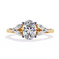 Oval Cut Diamond Three-Stone Ring