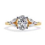 Oval Cut Diamond Three-Stone Ring