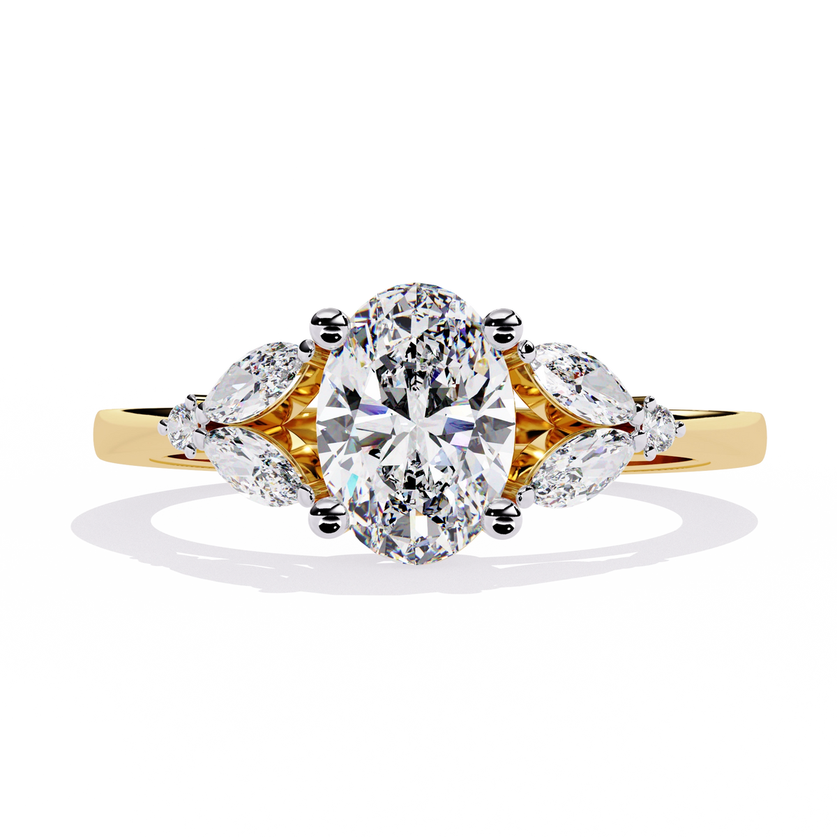 Oval Cut Diamond Three-Stone Ring