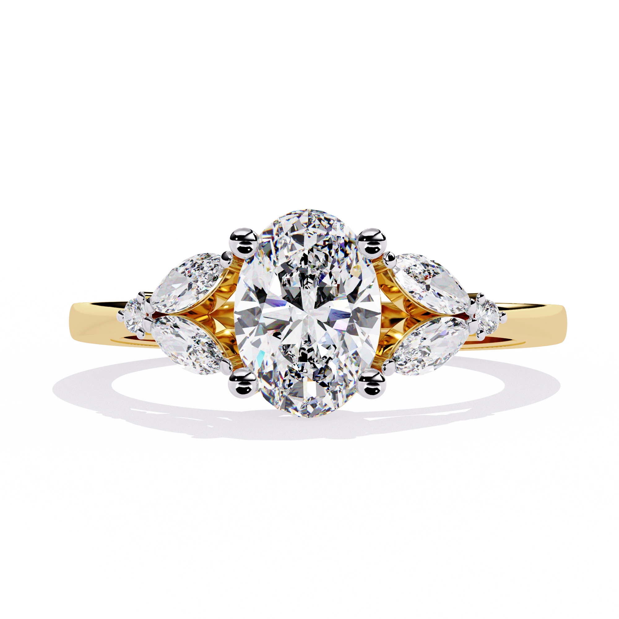 Oval Cut Diamond Three-Stone Ring