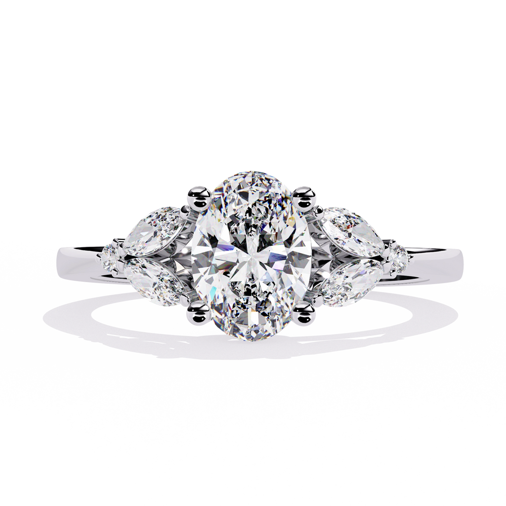 Oval Cut Diamond Three-Stone Ring
