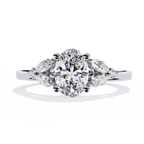 Oval Cut Diamond Three-Stone Ring