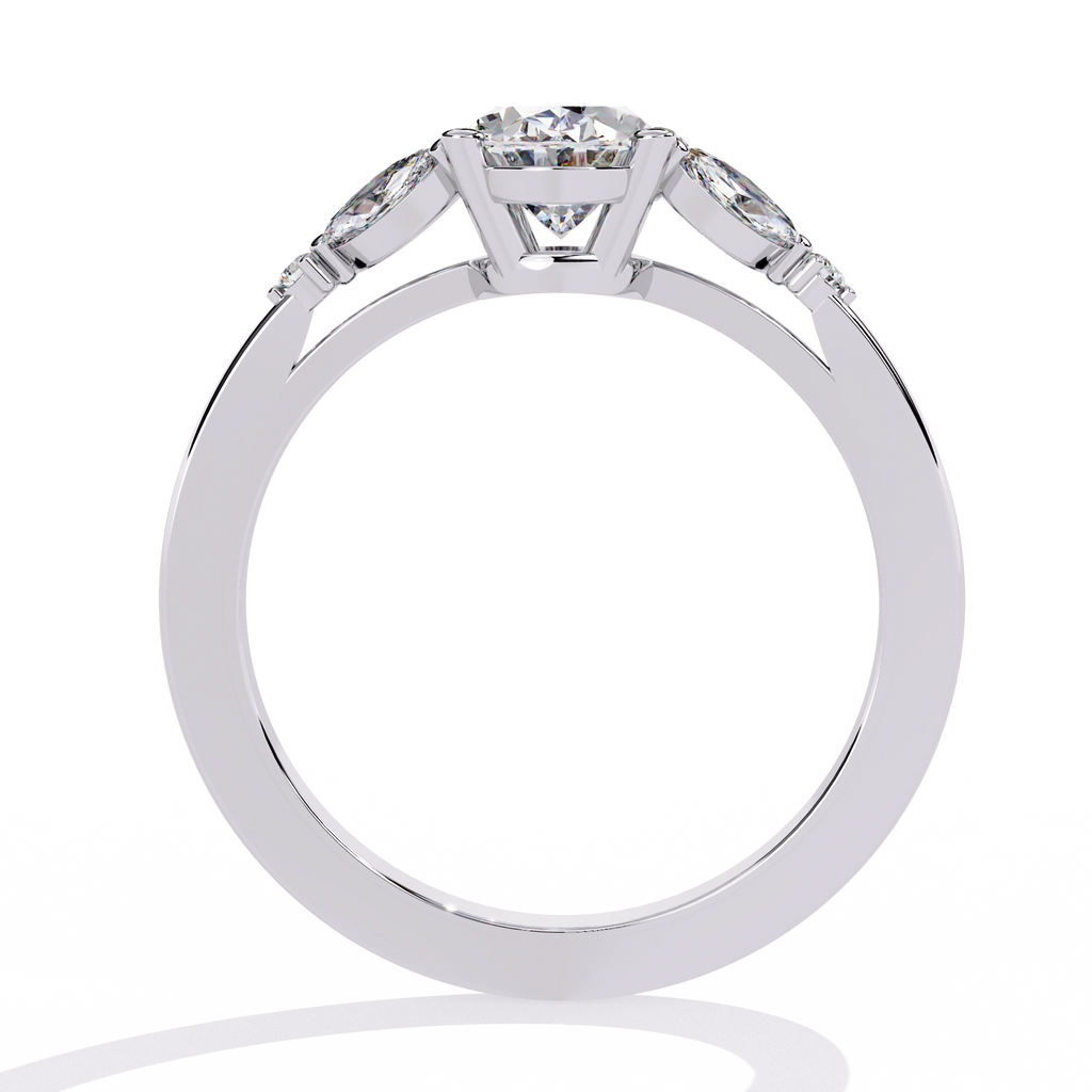 Oval Cut Diamond Three-Stone Ring