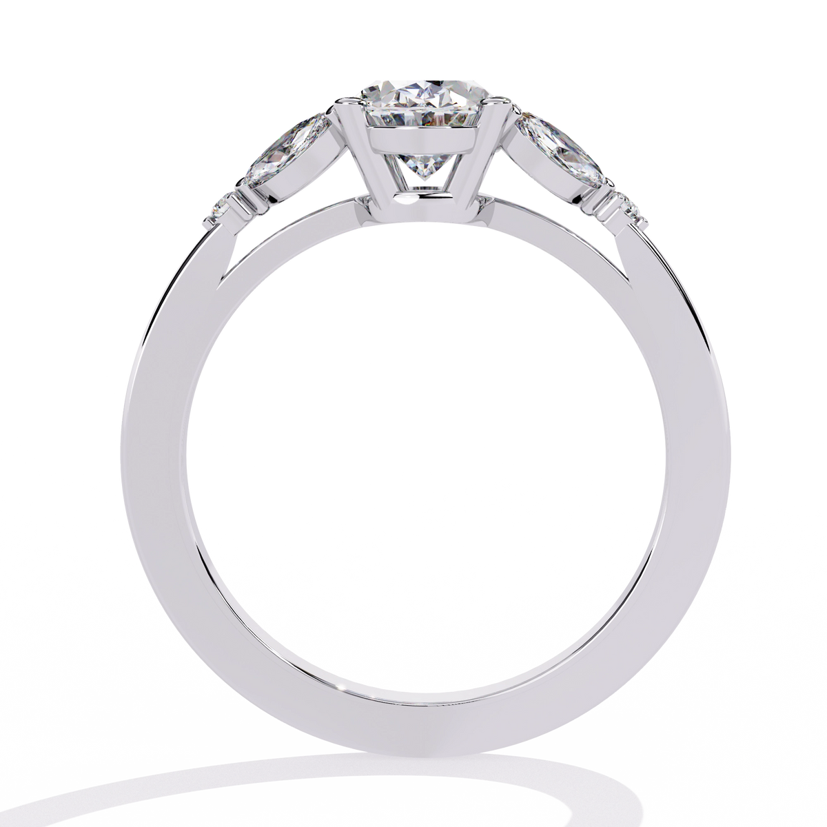 Oval Cut Diamond Three-Stone Ring
