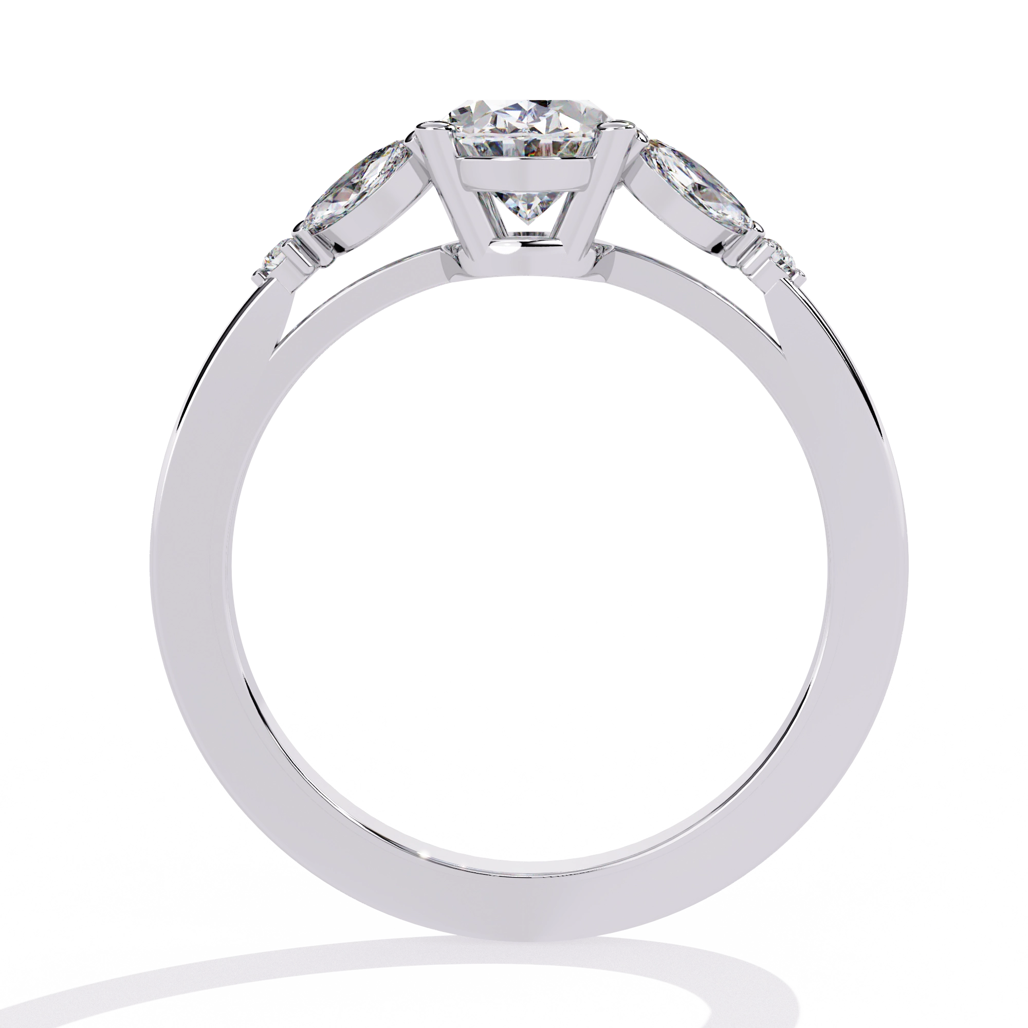 Oval Cut Diamond Three-Stone Ring