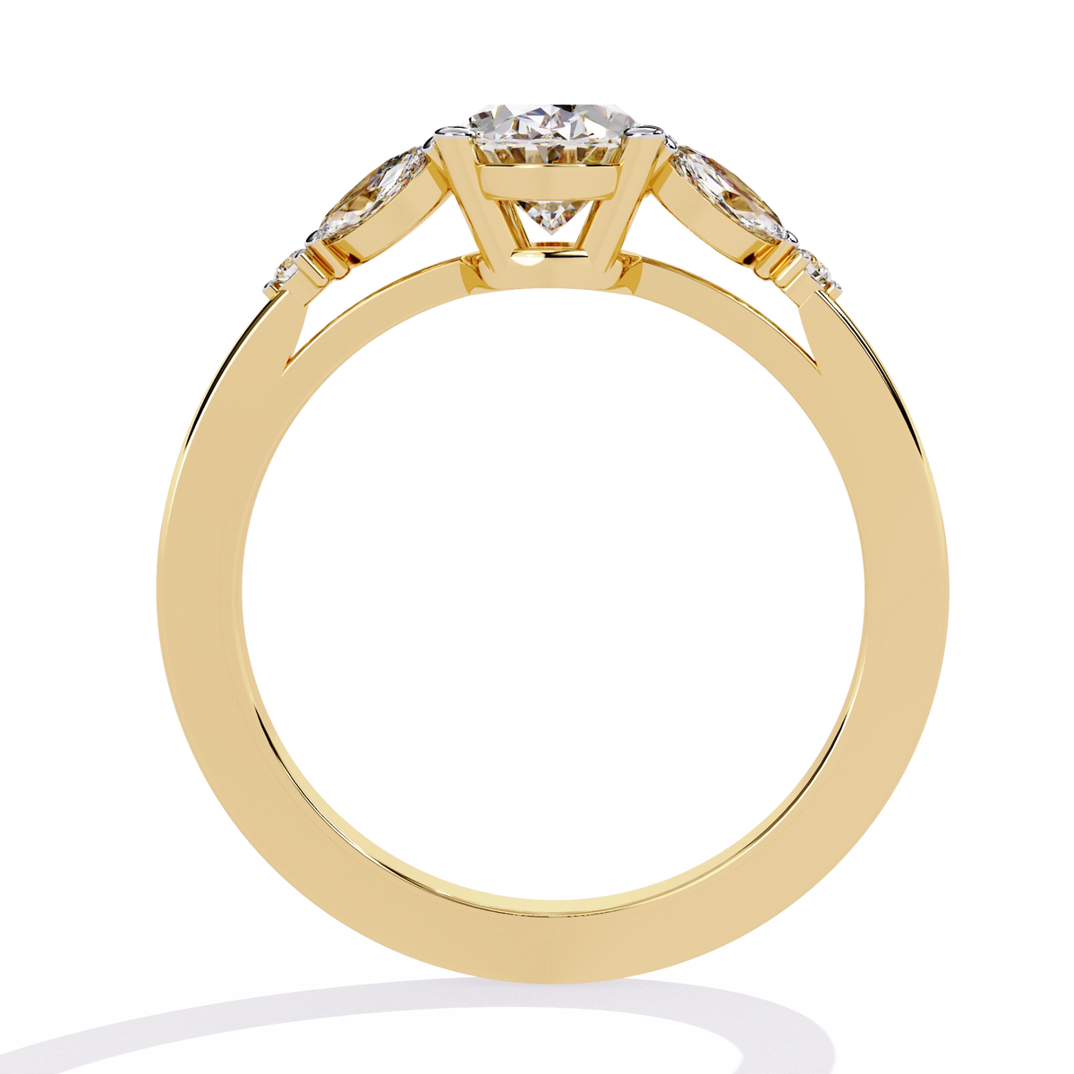 Oval Cut Diamond Three-Stone Ring