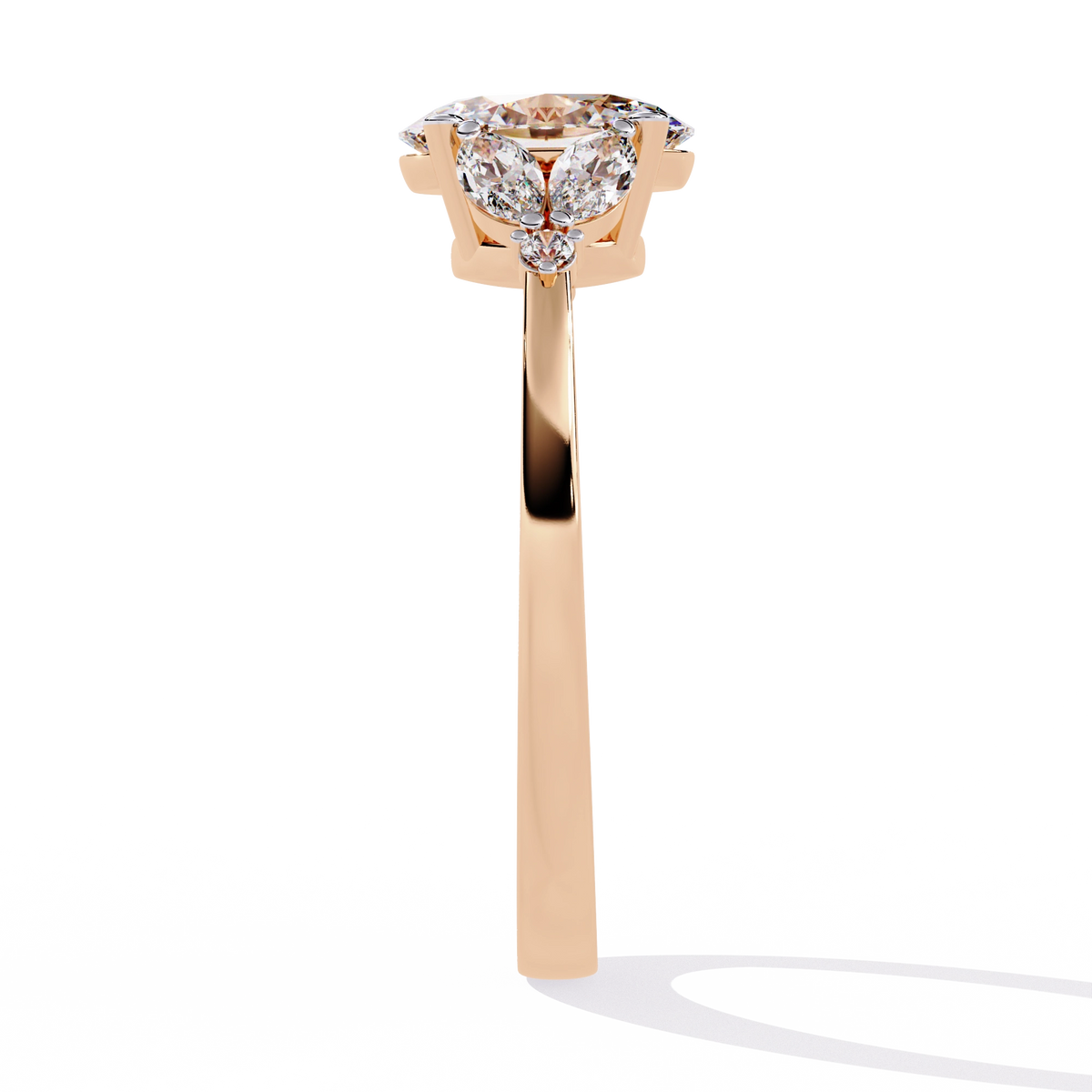 Oval Cut Diamond Three-Stone Ring