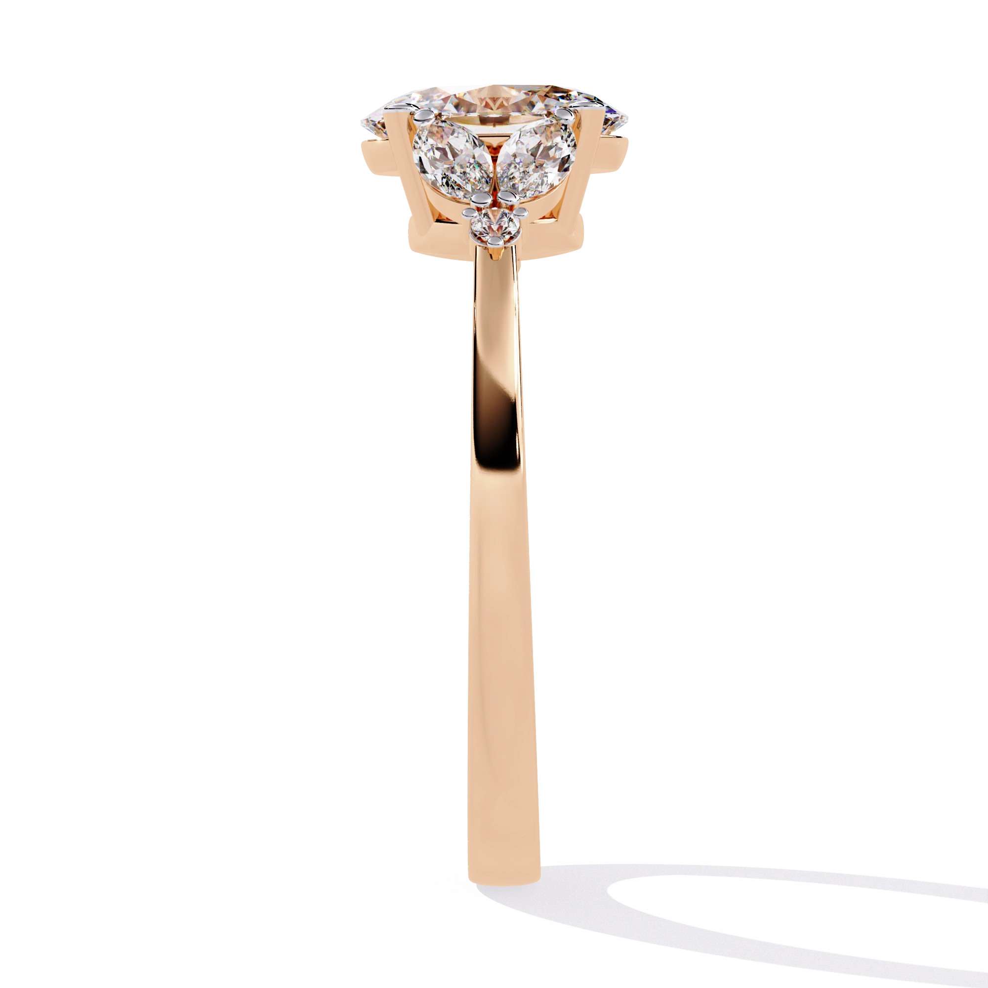 Oval Cut Diamond Three-Stone Ring