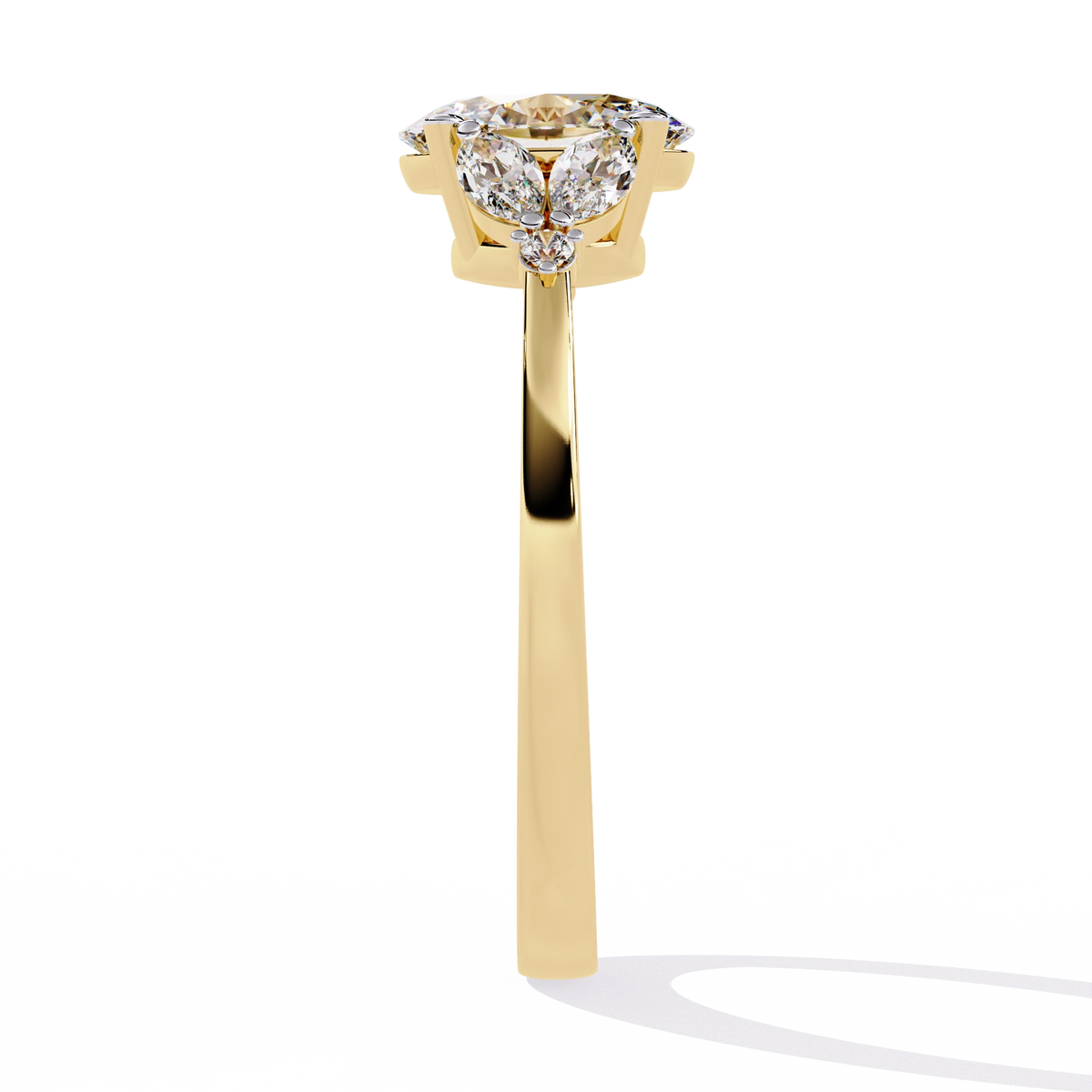Oval Cut Diamond Three-Stone Ring