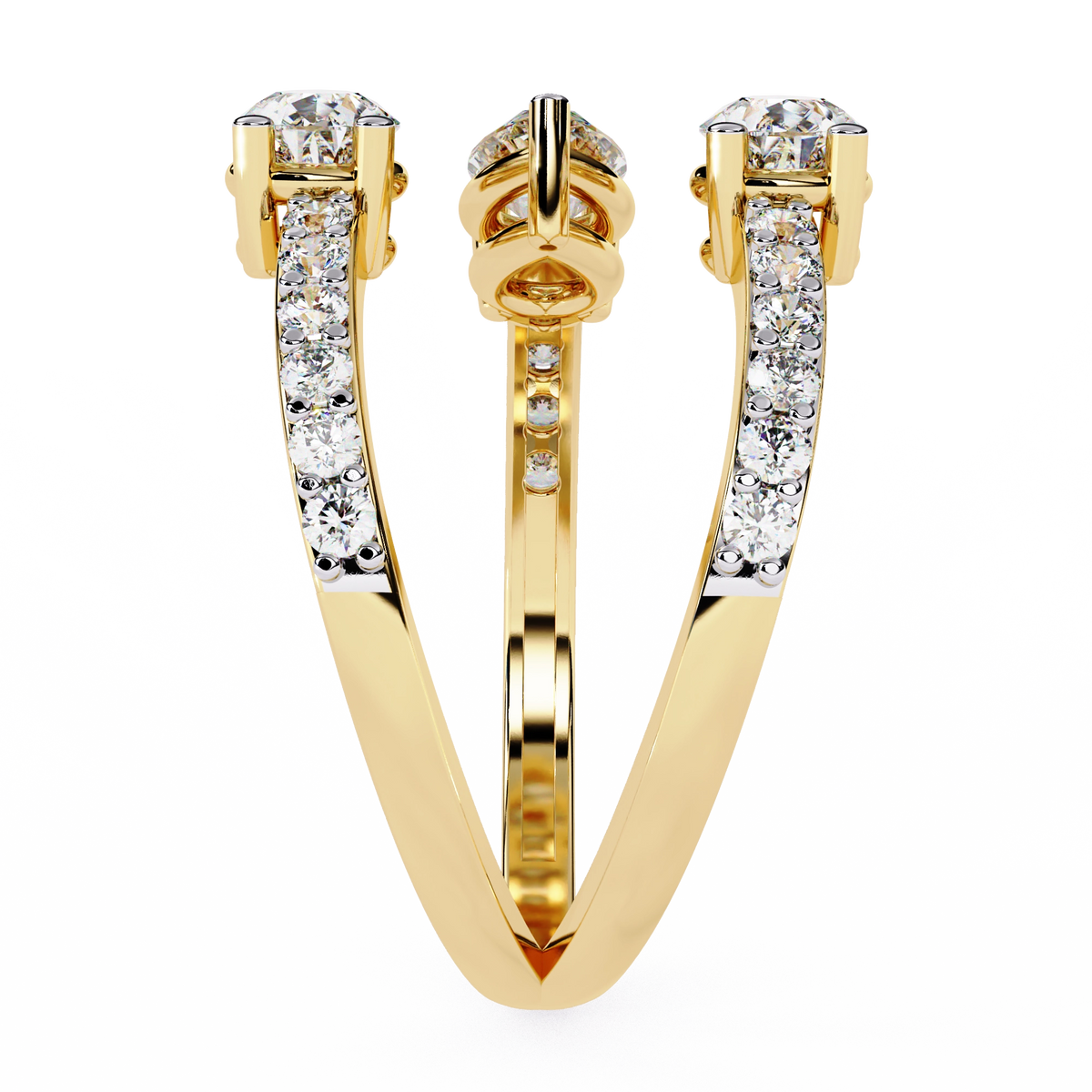 Dual Pear Diamond Open Ring
