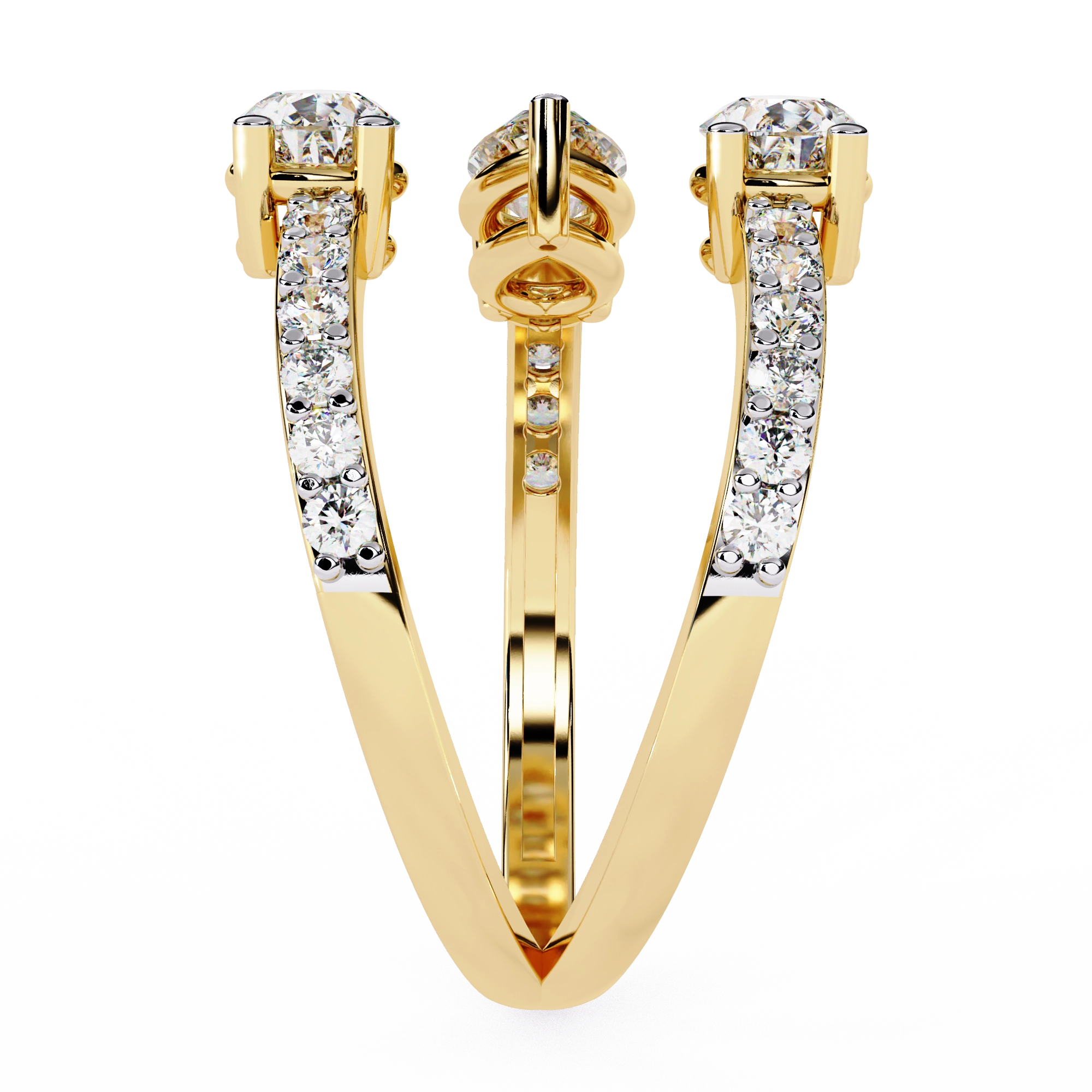 Dual Pear Diamond Open Ring