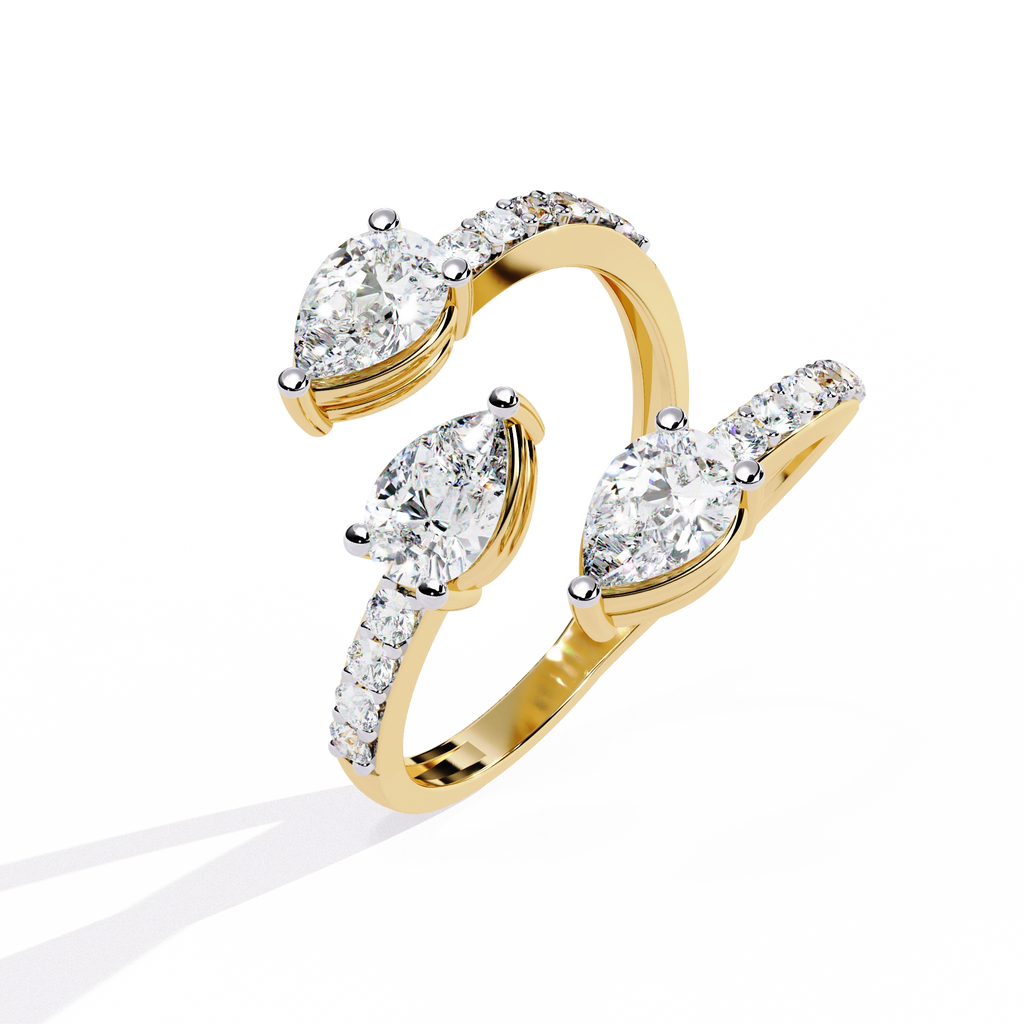 Dual Pear Diamond Open Ring