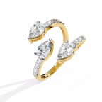 Dual Pear Diamond Open Ring