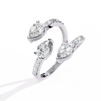 Dual Pear Diamond Open Ring