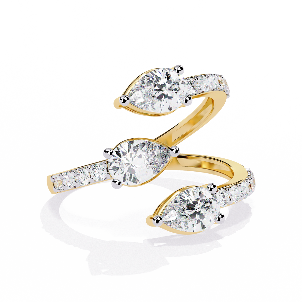 Dual Pear Diamond Open Ring