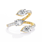 Dual Pear Diamond Open Ring
