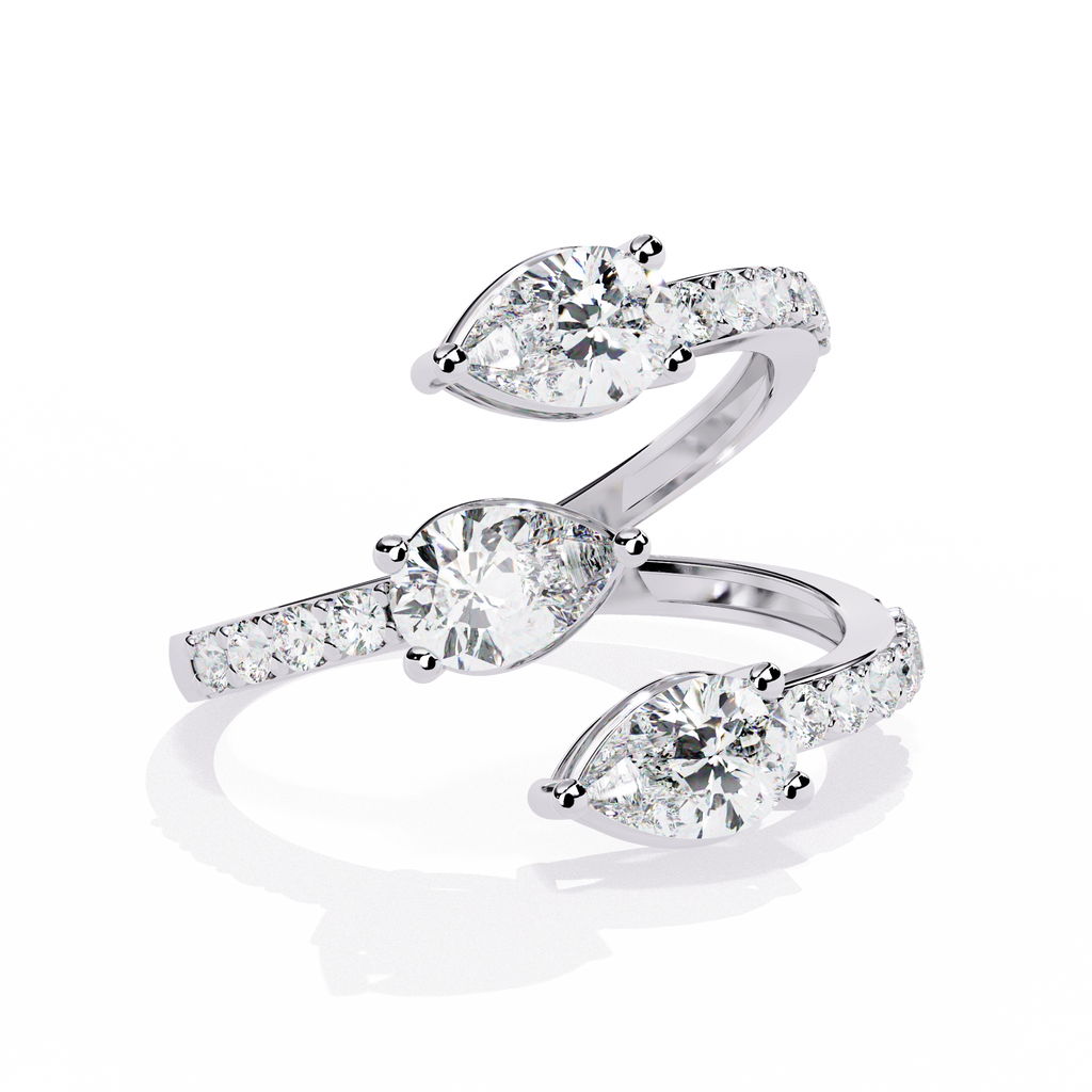 Dual Pear Diamond Open Ring