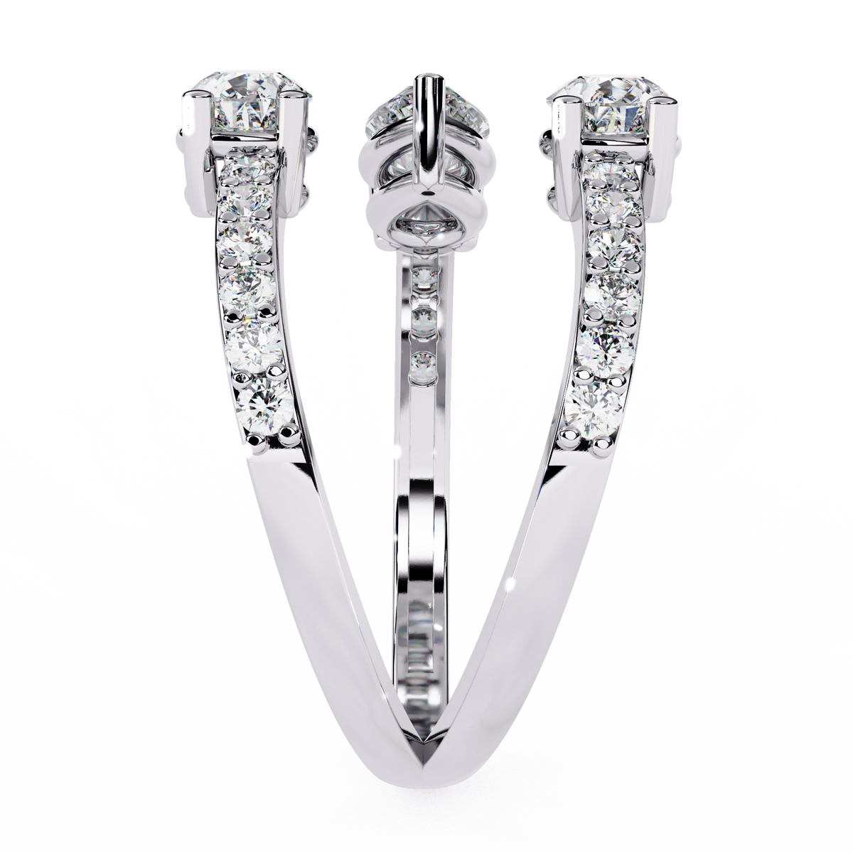 Dual Pear Diamond Open Ring