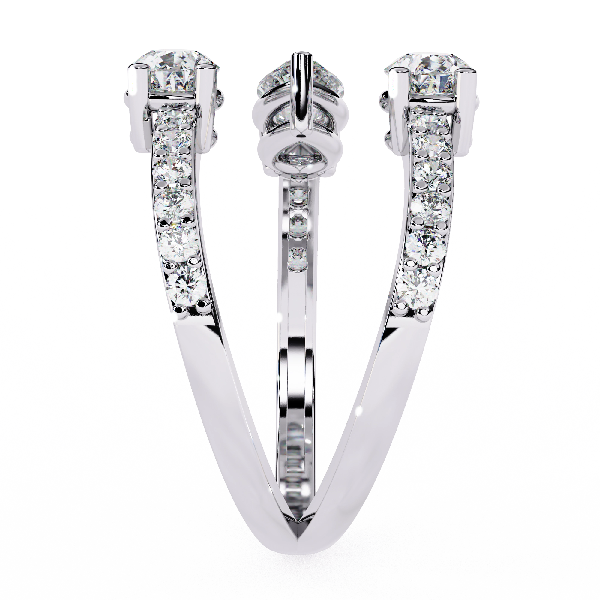 Dual Pear Diamond Open Ring