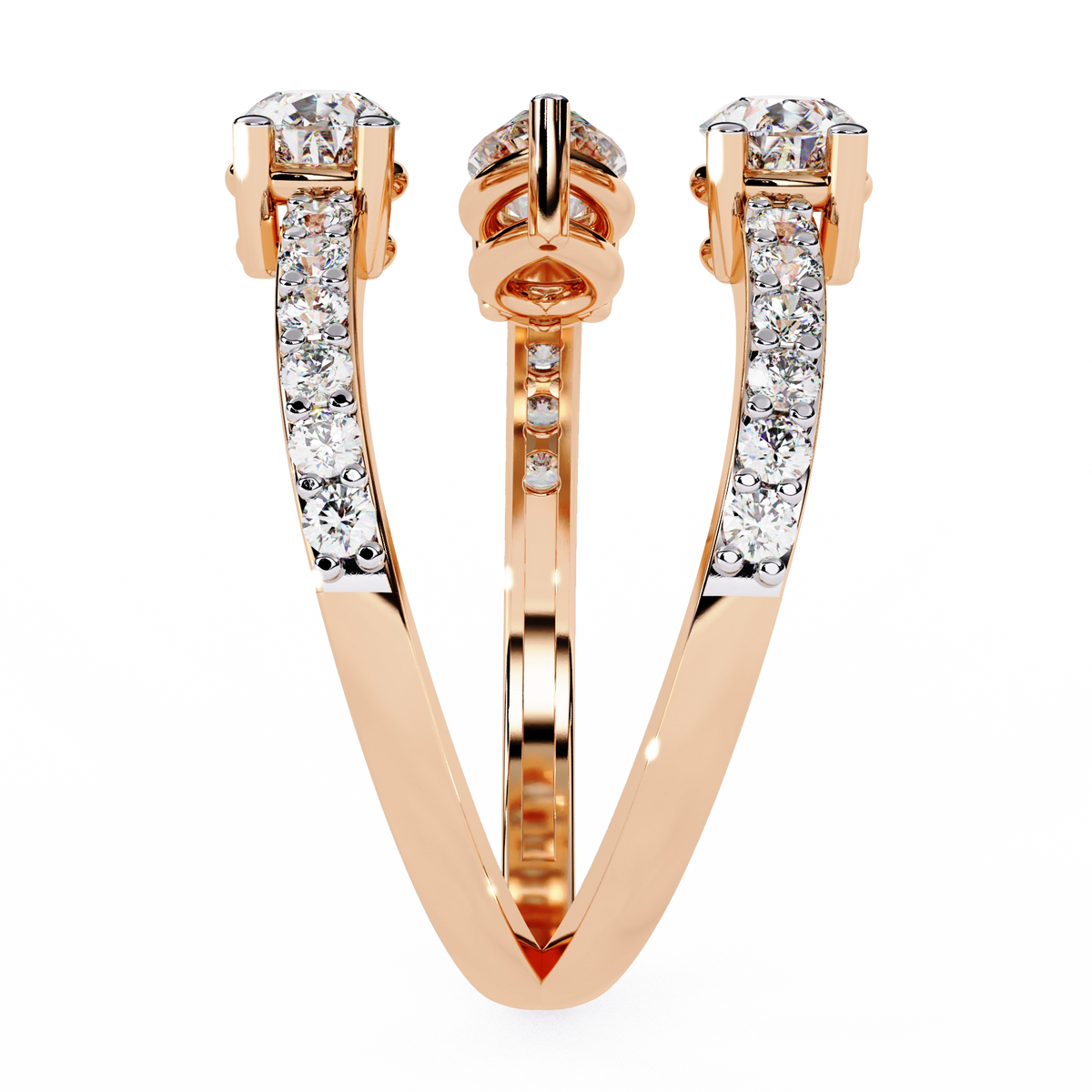 Dual Pear Diamond Open Ring