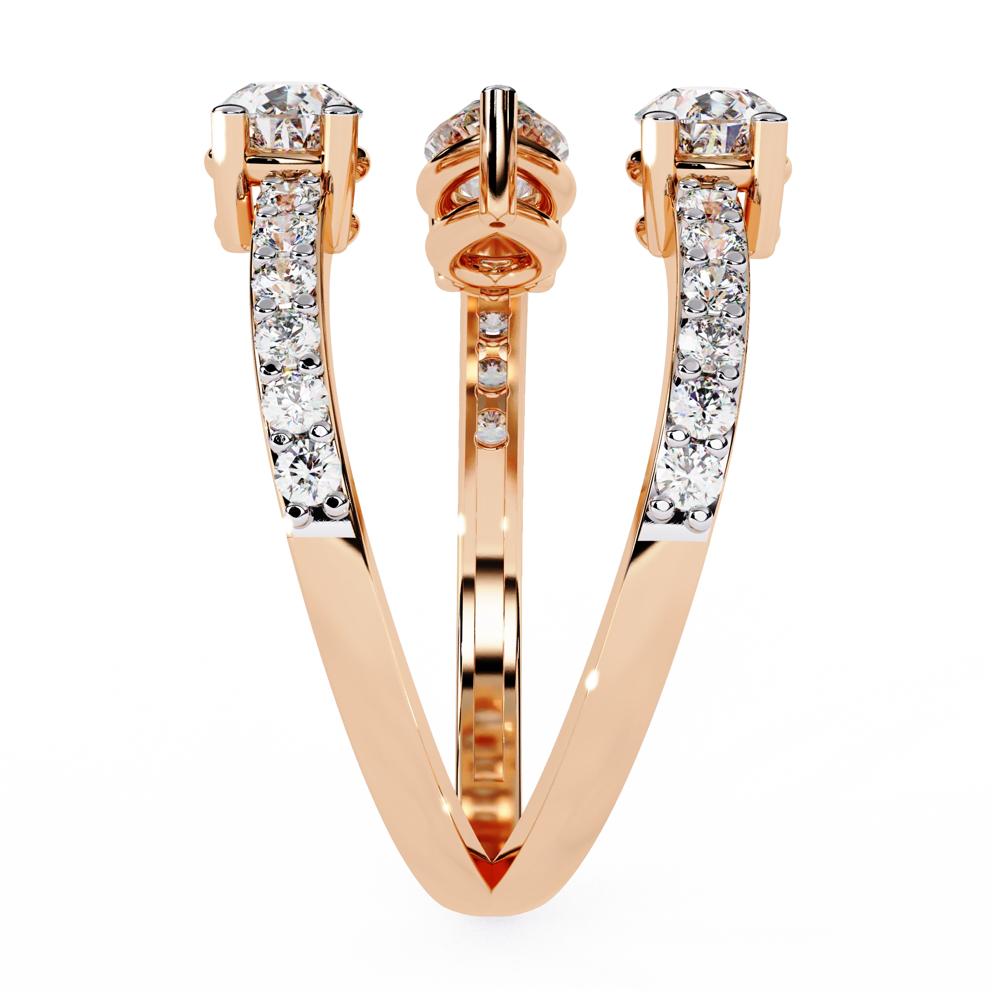 Dual Pear Diamond Open Ring