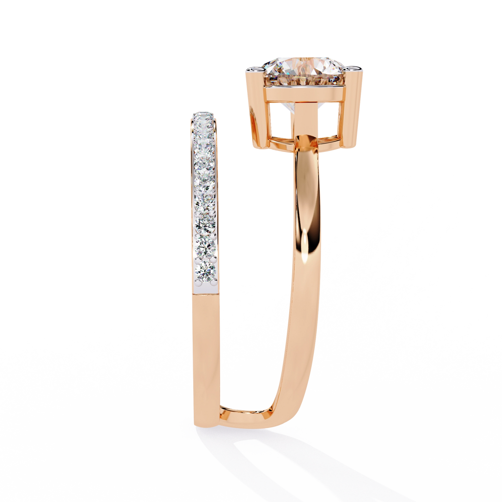 Criss-Cross Solitaire Diamond Ring