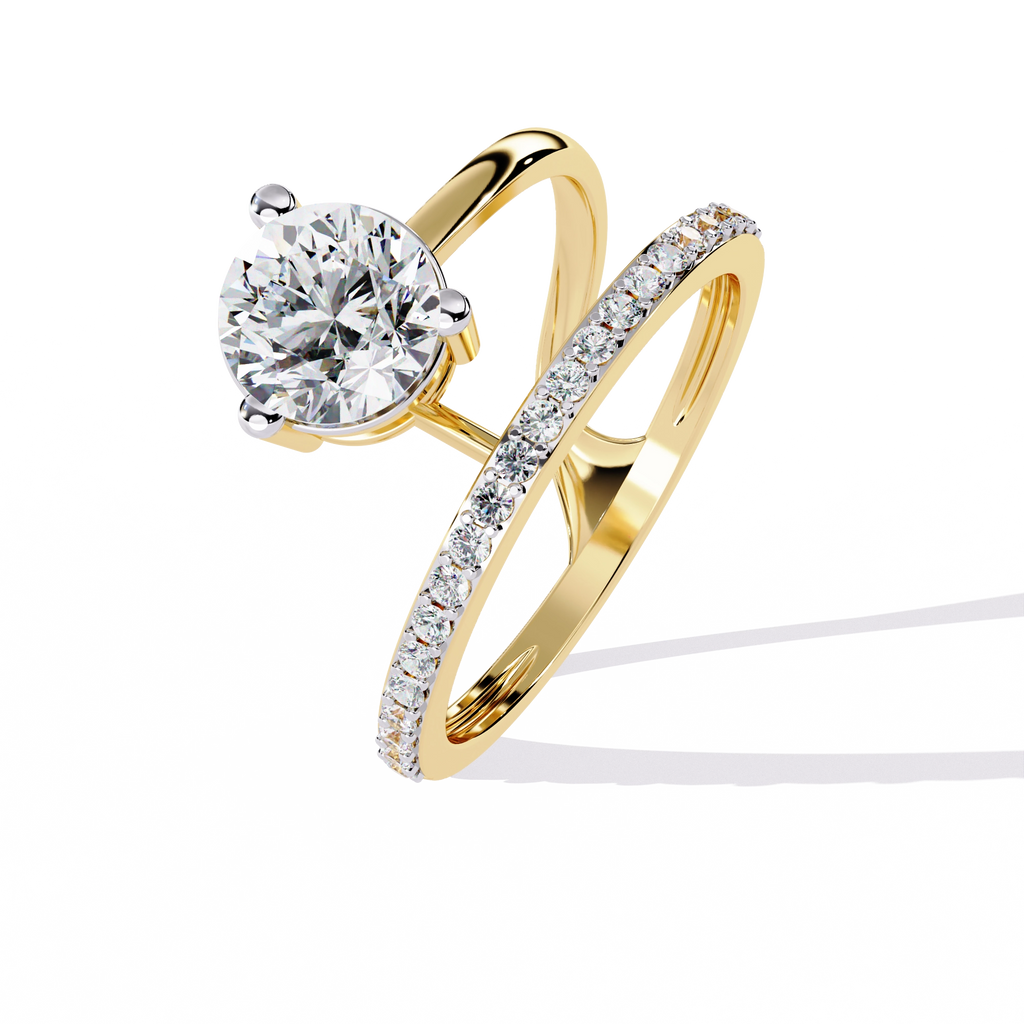 Criss-Cross Solitaire Diamond Ring