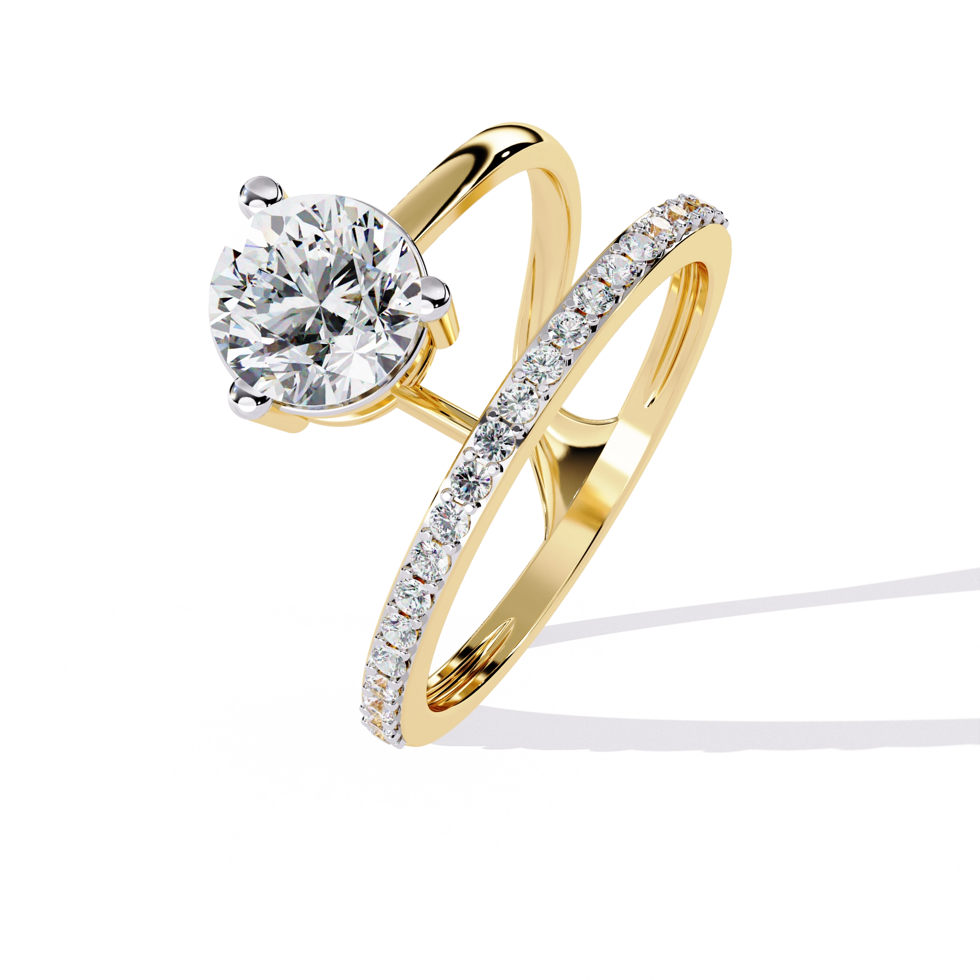 Criss-Cross Solitaire Diamond Ring