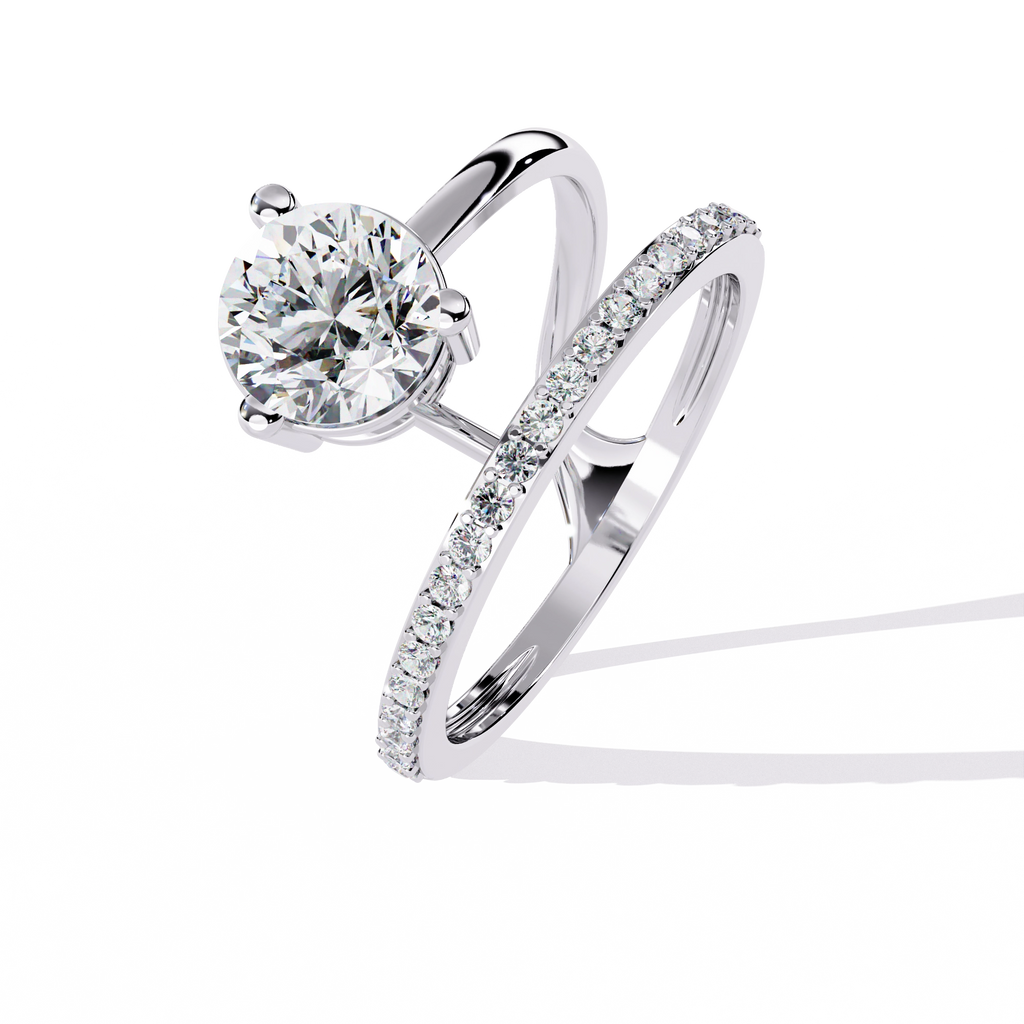 Criss-Cross Solitaire Diamond Ring