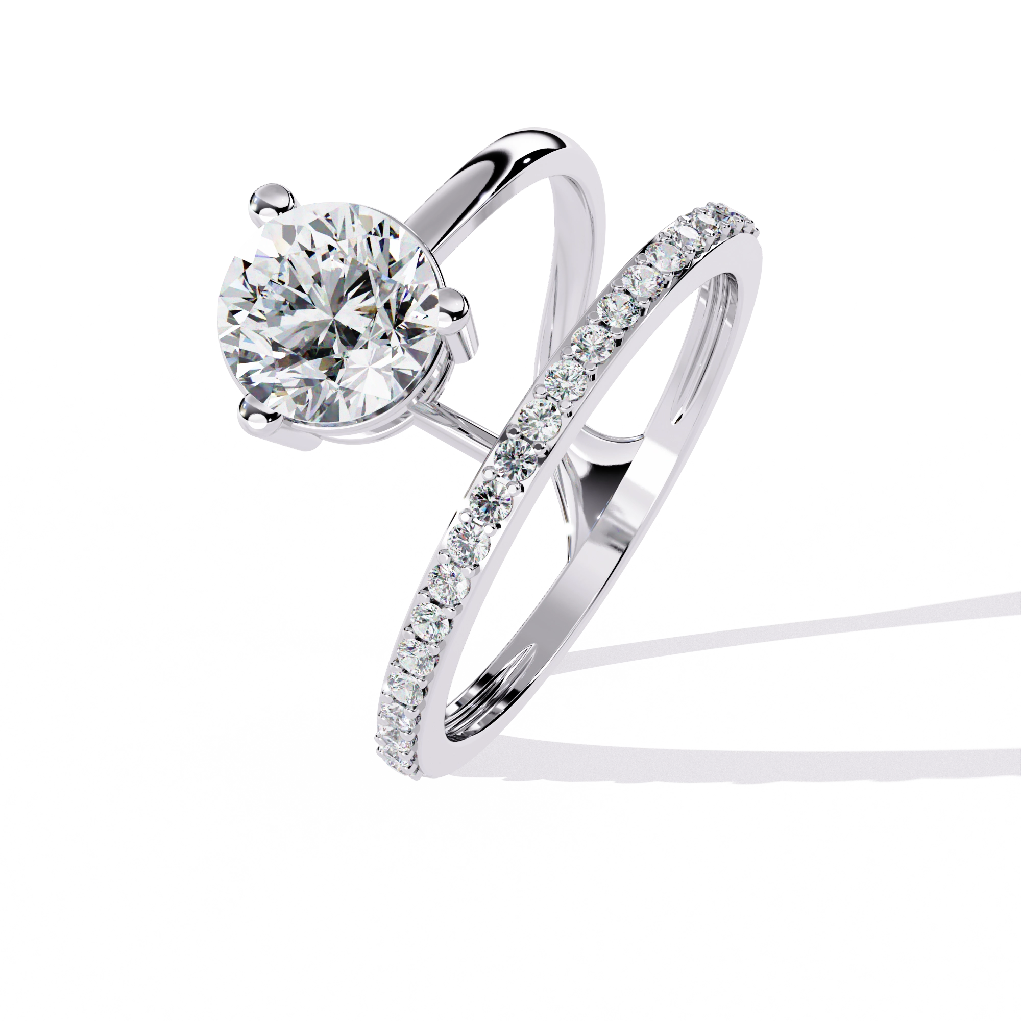 Criss-Cross Solitaire Diamond Ring