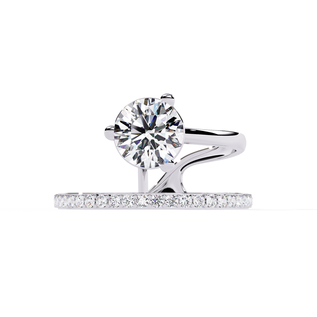 Criss-Cross Solitaire Diamond Ring