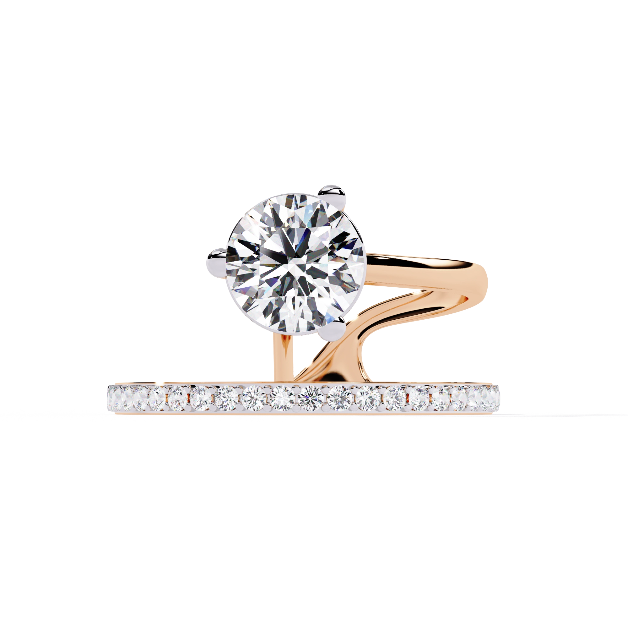 Criss-Cross Solitaire Diamond Ring