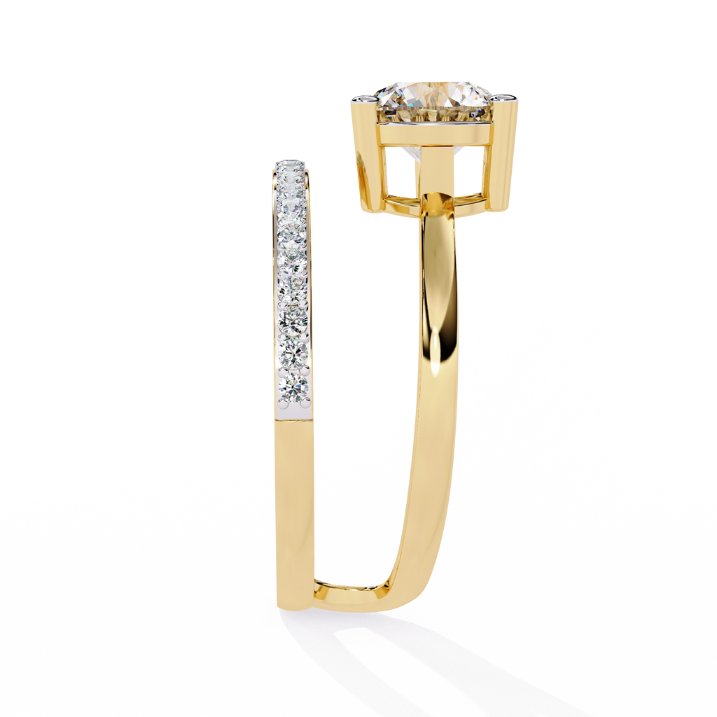 Criss-Cross Solitaire Diamond Ring