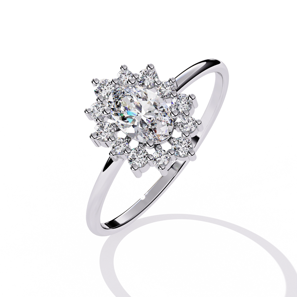 Floral Cluster Engagement Ring