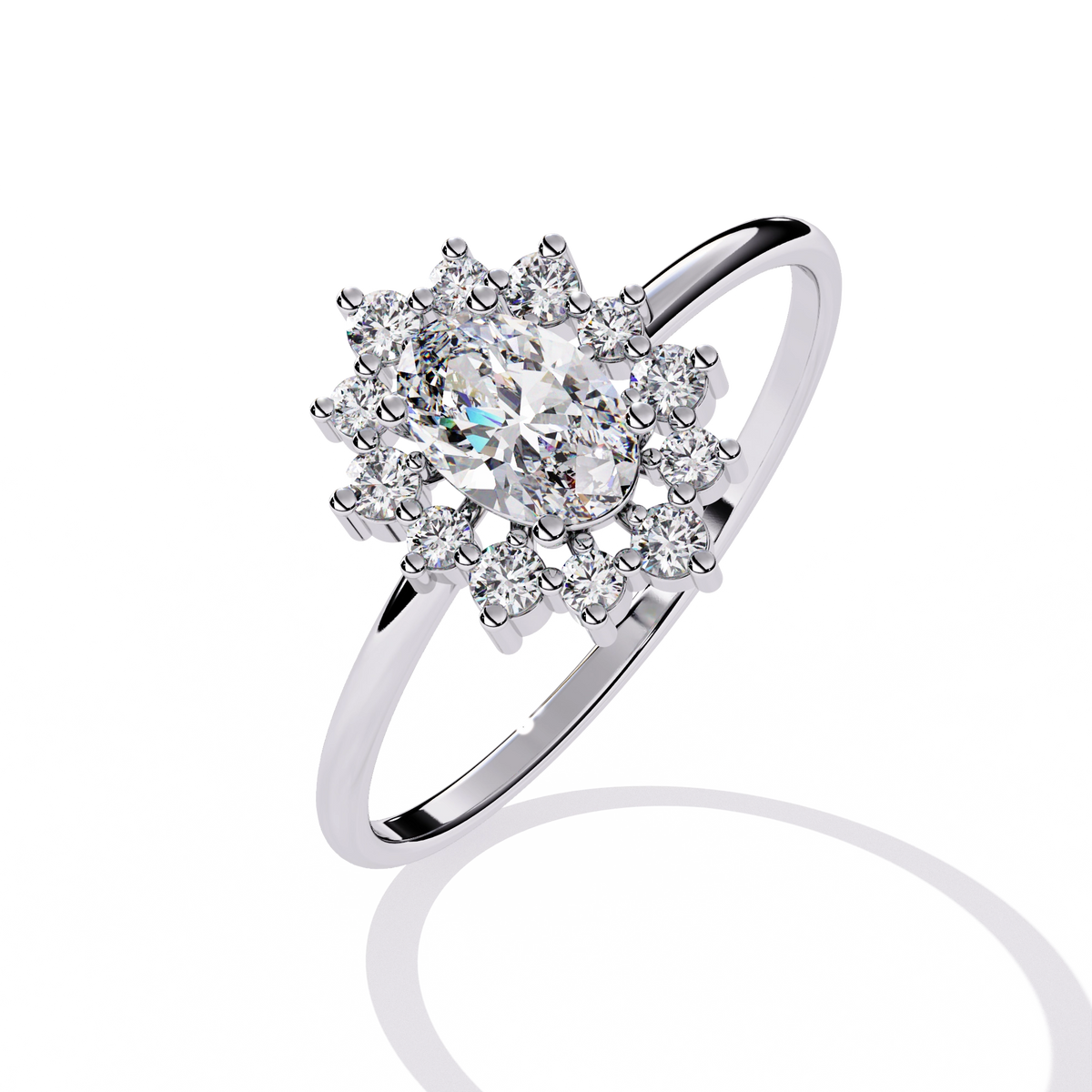 Floral Cluster Engagement Ring