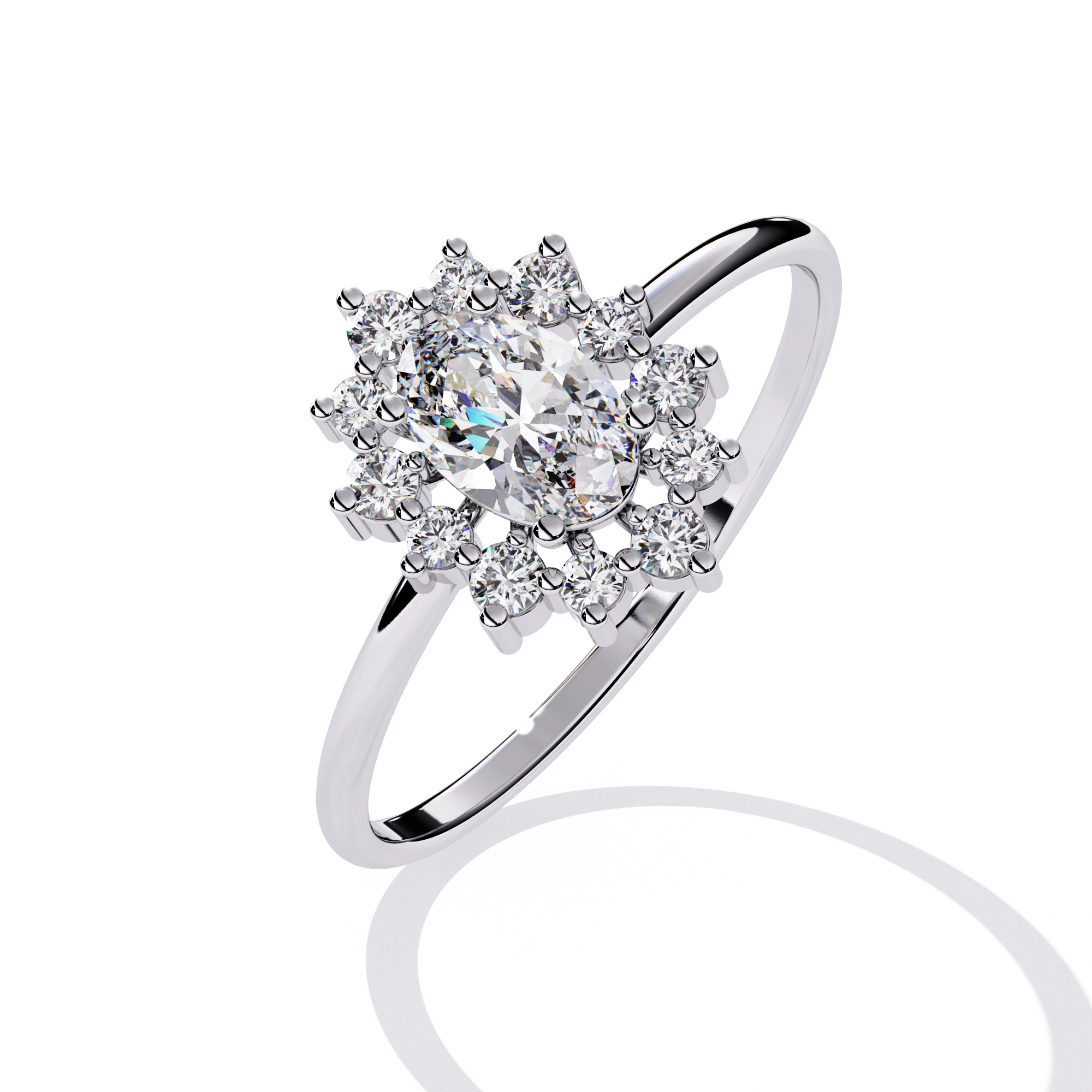 Floral Cluster Engagement Ring