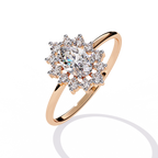 Floral Cluster Engagement Ring