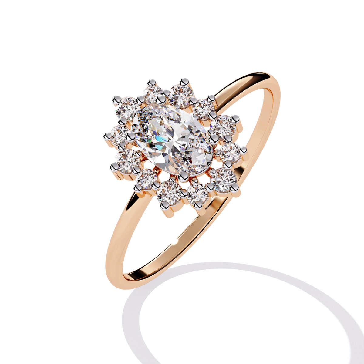 Floral Cluster Engagement Ring
