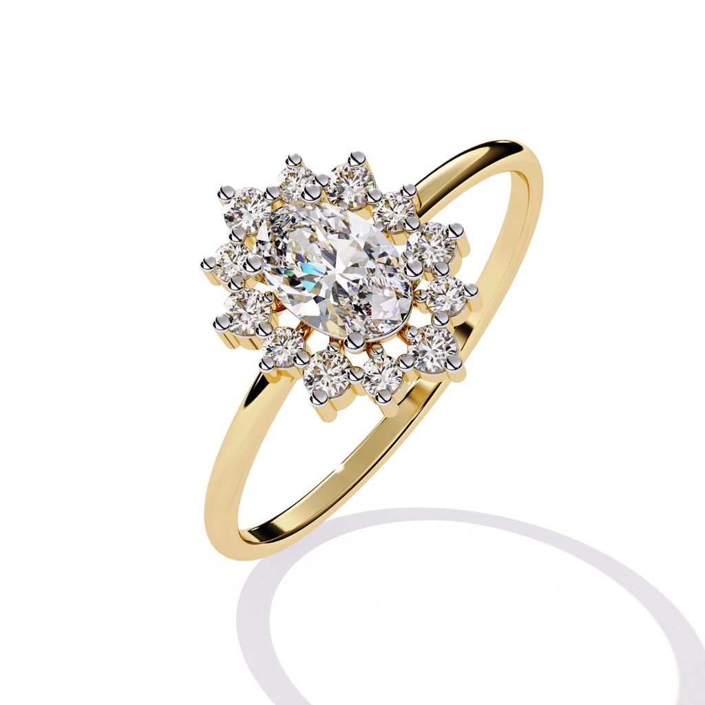 Floral Cluster Engagement Ring