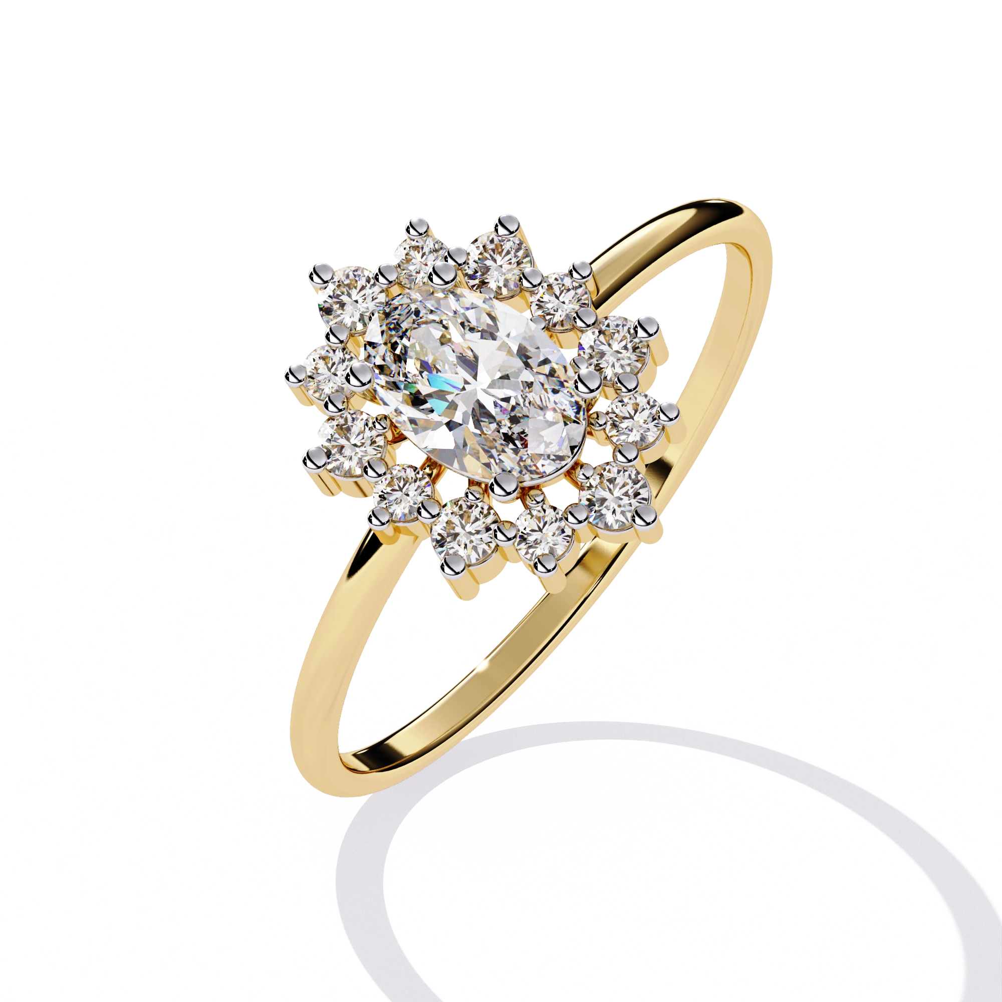 Floral Cluster Engagement Ring