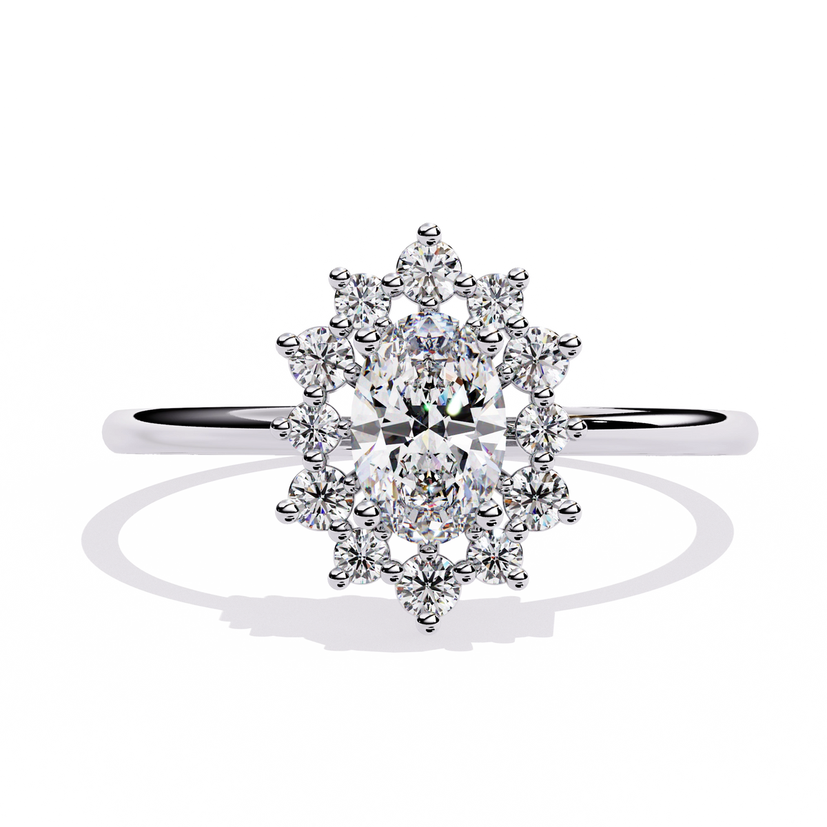 Floral Cluster Engagement Ring