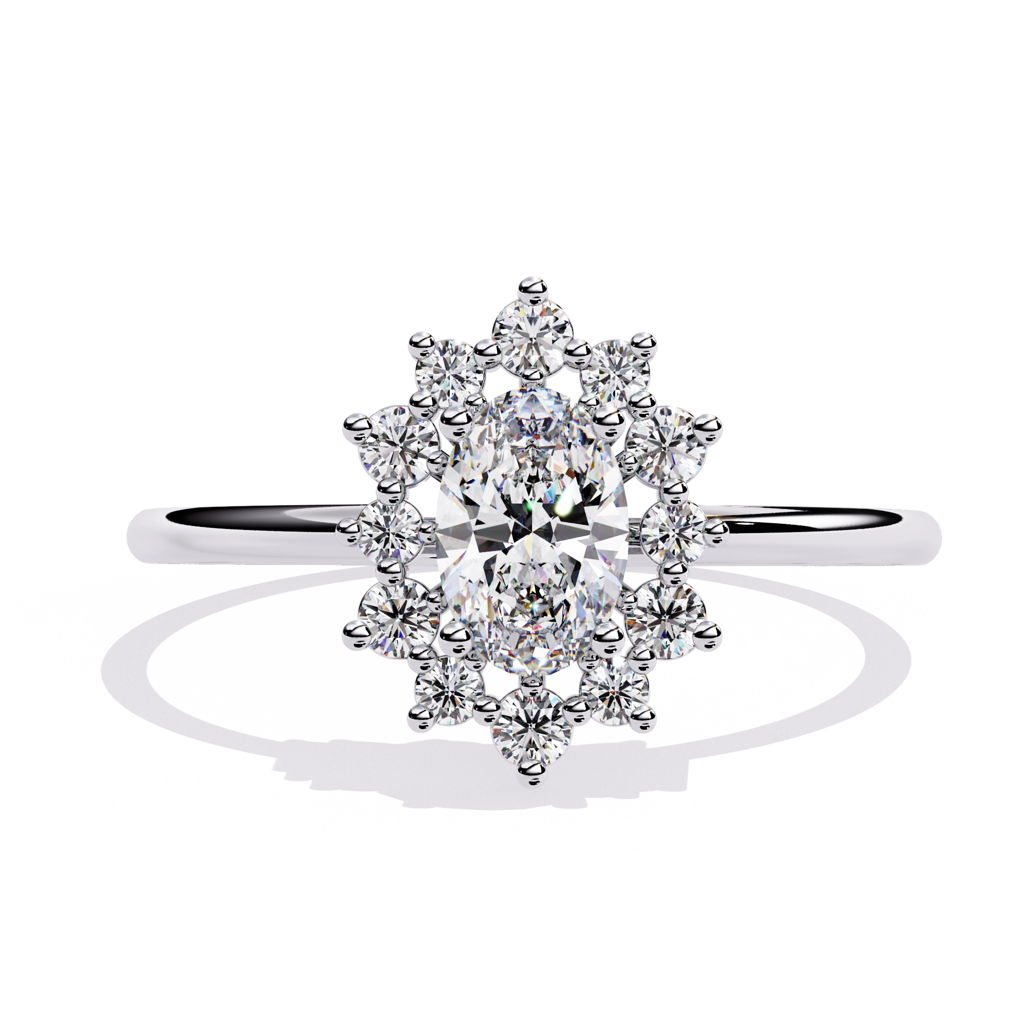 Floral Cluster Engagement Ring