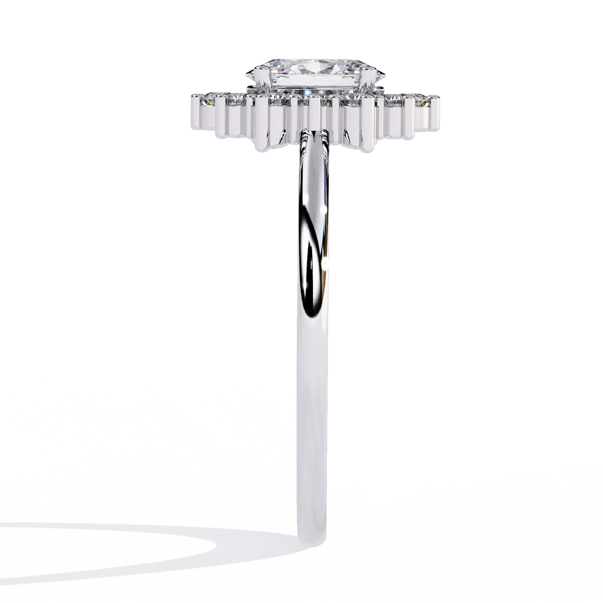 Floral Cluster Engagement Ring
