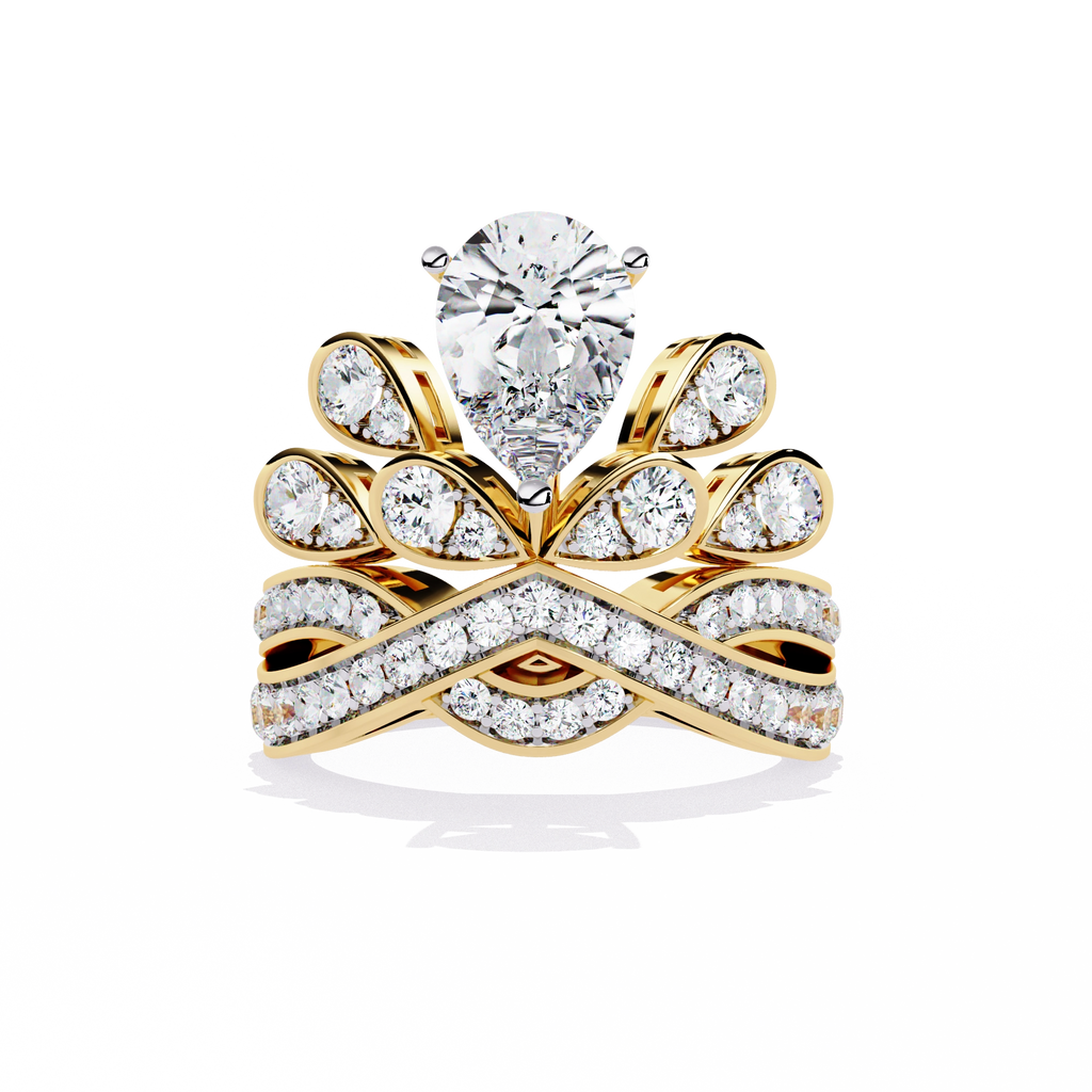 Princess-Inspired Pear Cut Diamond Bridal Ring
