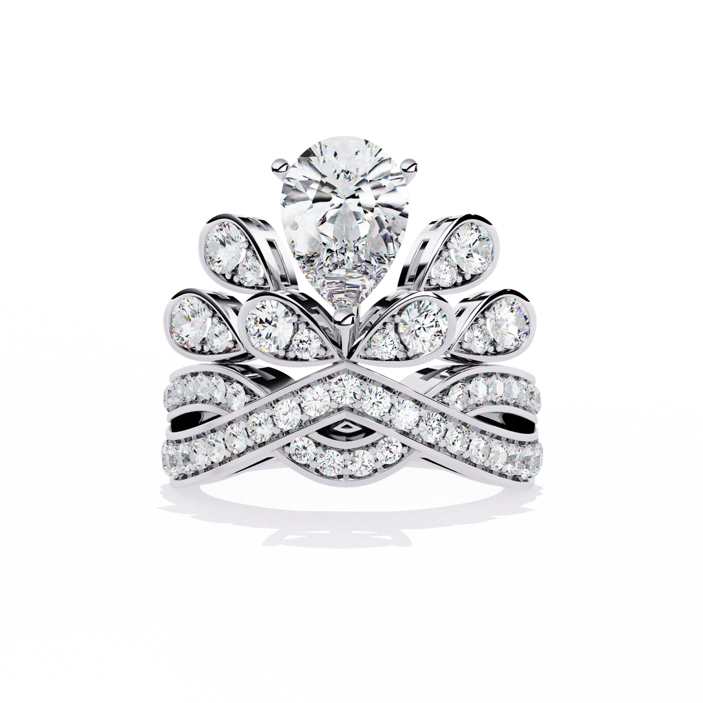 Princess-Inspired Pear Cut Diamond Bridal Ring