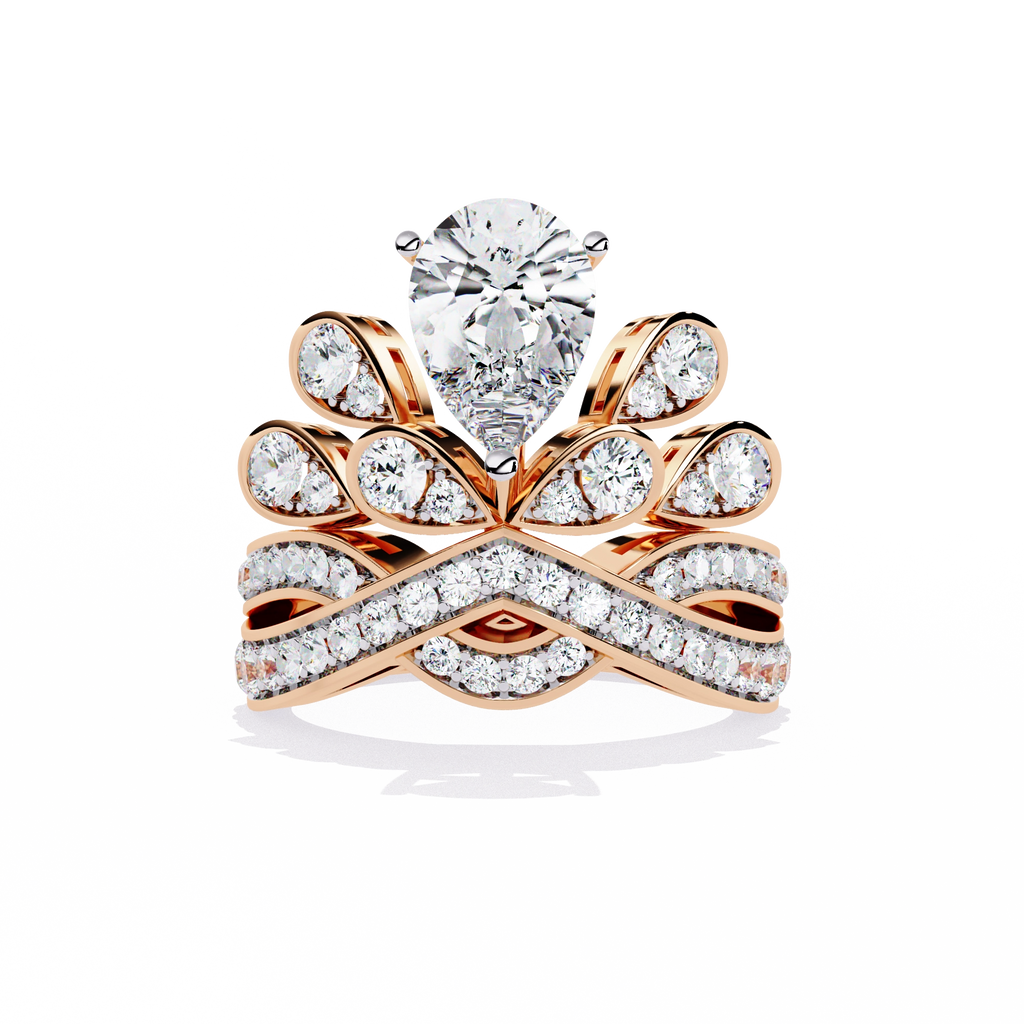 Princess-Inspired Pear Cut Diamond Bridal Ring
