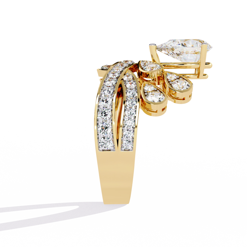 Princess-Inspired Pear Cut Diamond Bridal Ring