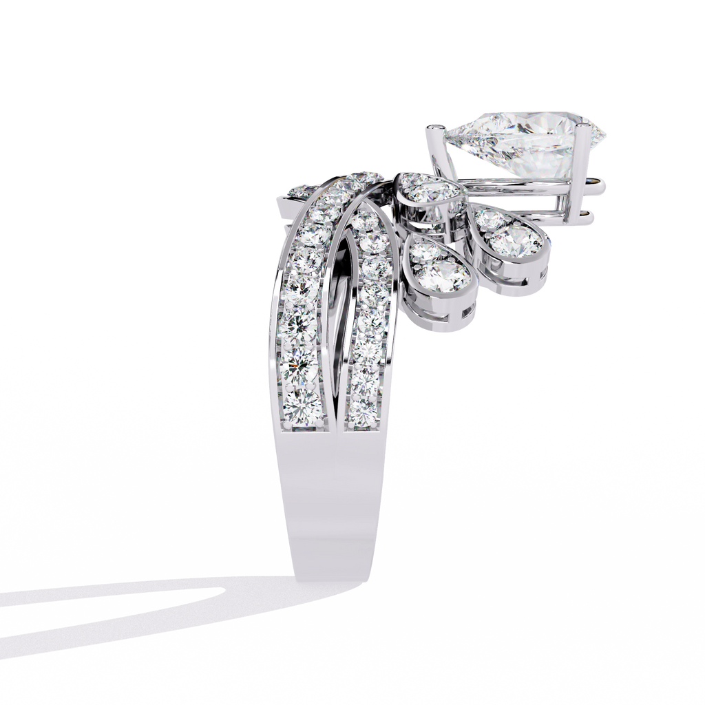 Princess-Inspired Pear Cut Diamond Bridal Ring