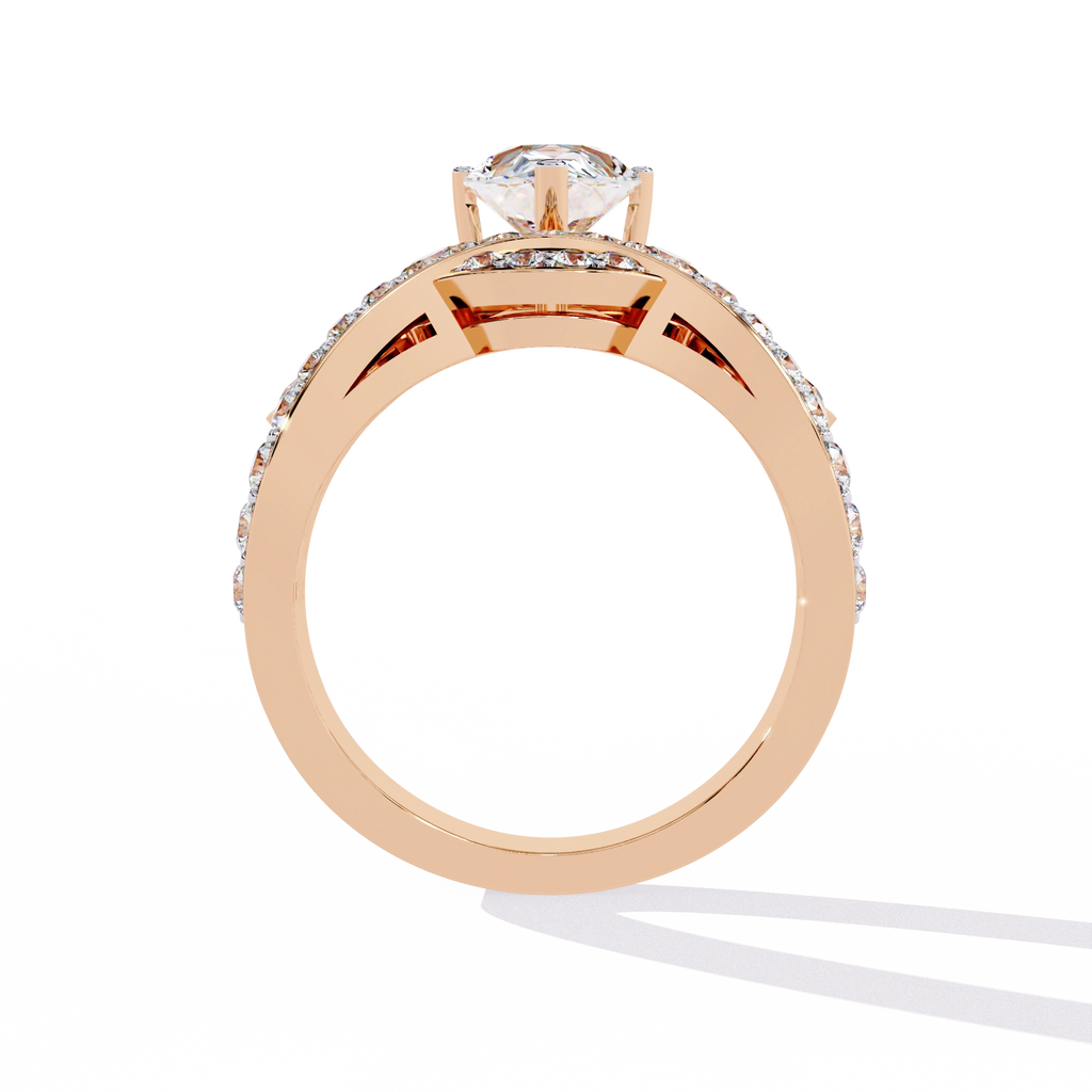 Princess-Inspired Pear Cut Diamond Bridal Ring