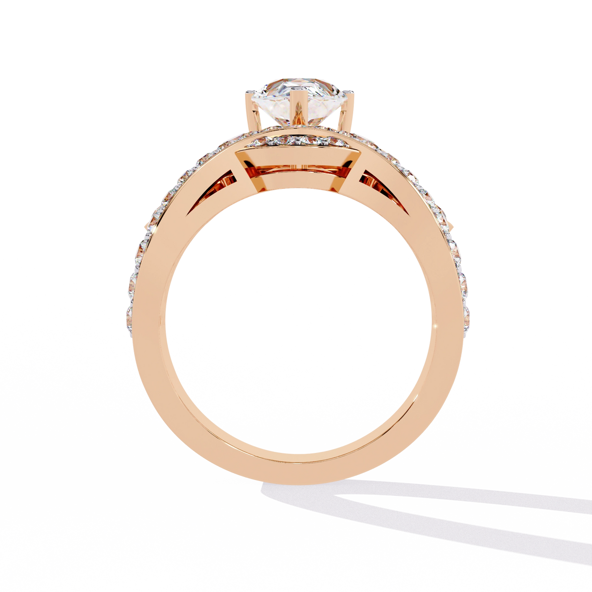 Princess-Inspired Pear Cut Diamond Bridal Ring